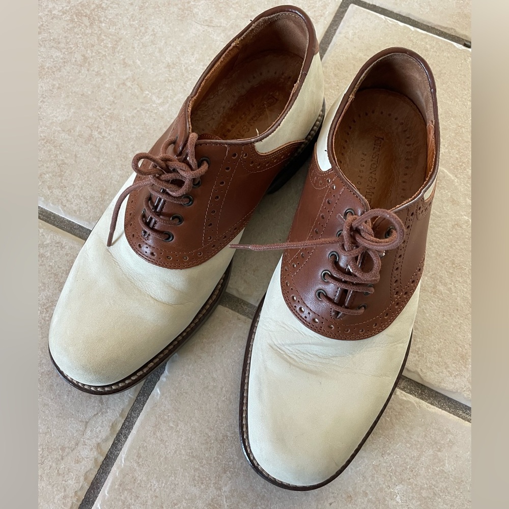 Johnston & Murphy Suede Saddle Oxfords Mens Sz 8.5